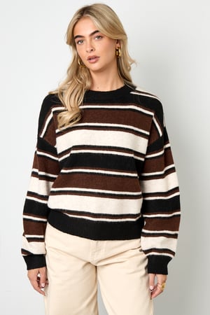 Maglioni in maglia di poliestere (poliestere) Righe Abbigliamento casual autunno/inverno h5 Immagine10